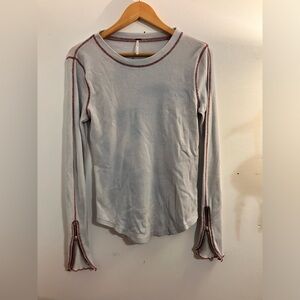 RARE free people zip sleeves thermal top